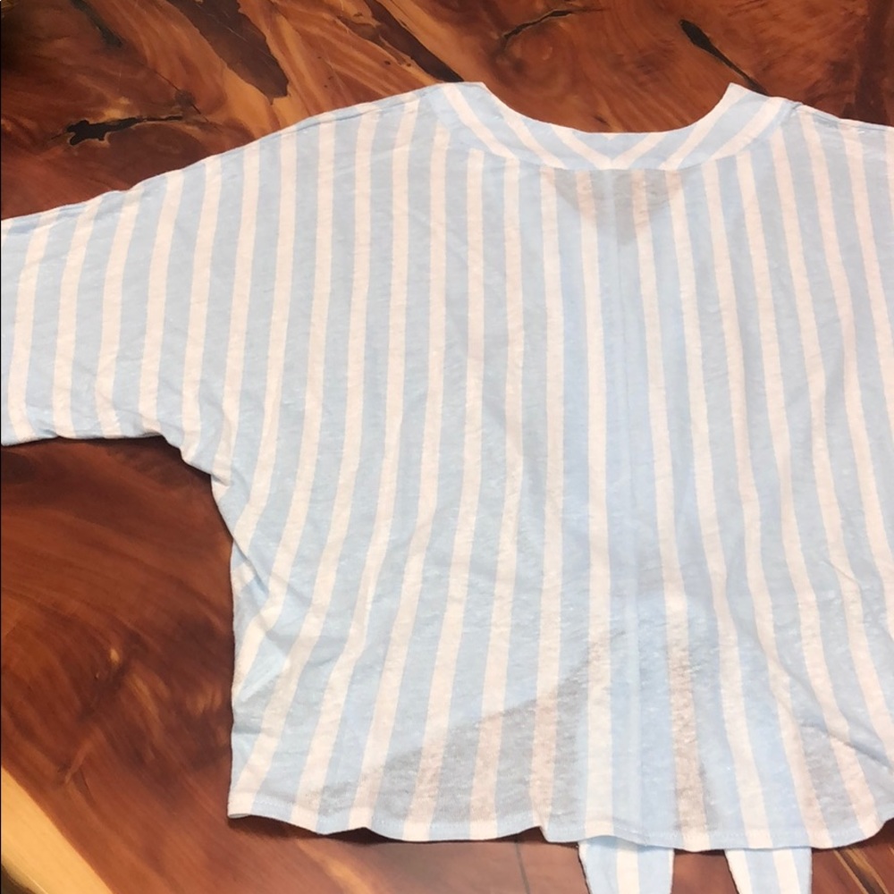 MICHAEL KORS New! Petite Striped Tie-Front Top - Picture 6 of 9